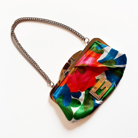 Guess Bags Guess Double Chain Floral Frame Clutch Purse Poshmark